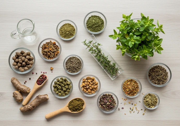 Ingrédients sélectionnés pour la boisson Canimalt dédiée au chien